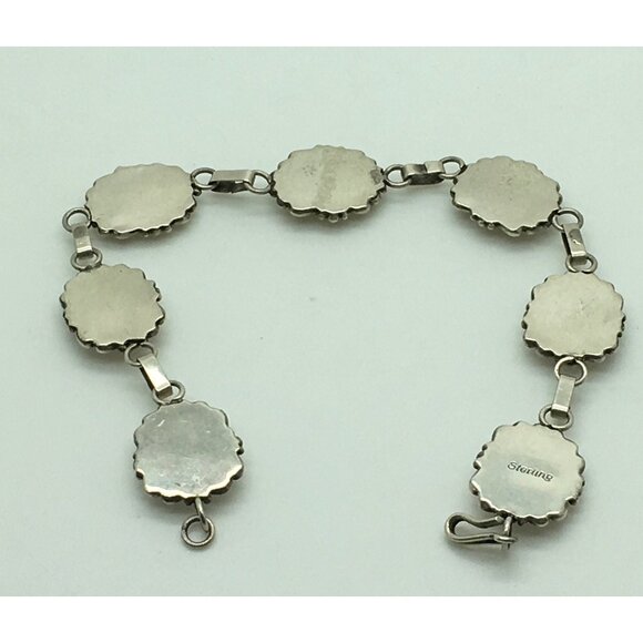 Southwestern Sterling Silver Bracelet Pink MOP Mother Of Pearl 6 3/4 “ - Picture 4 of 4